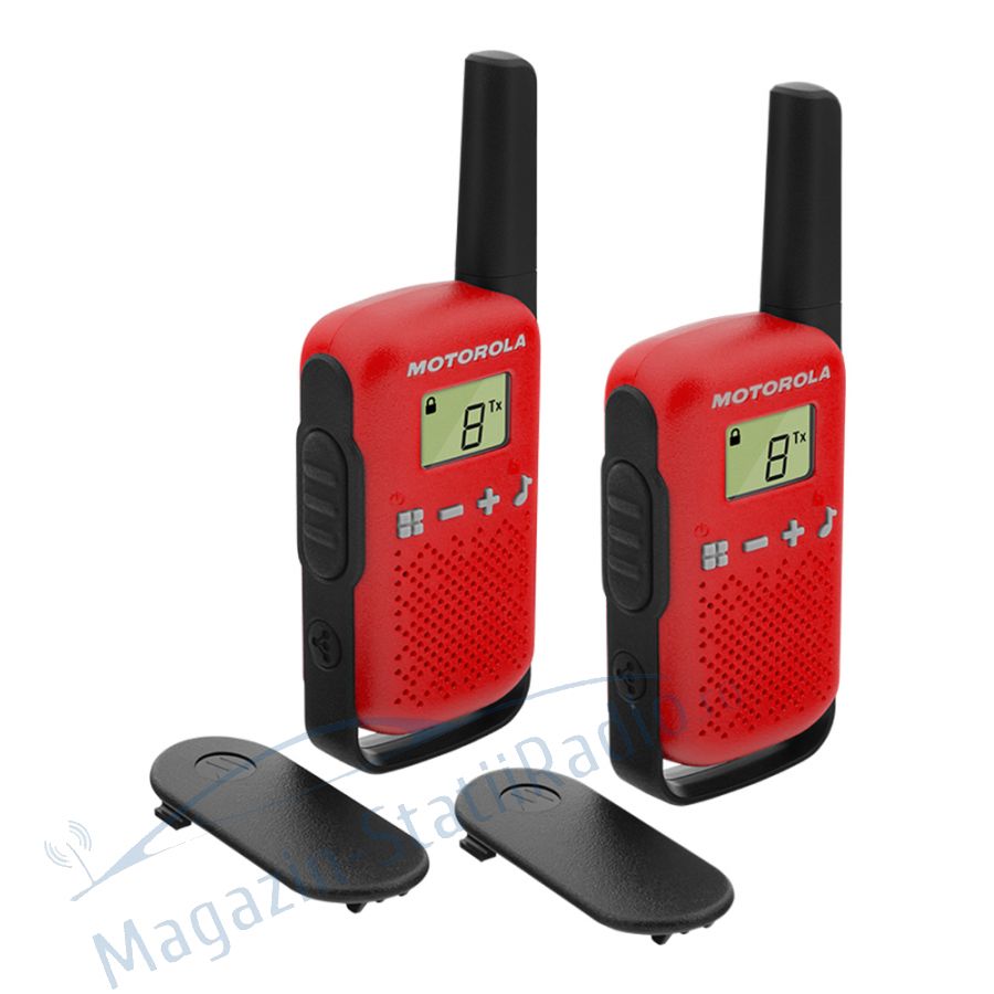 Statie radio PMR portabila Motorola TALKABOUT T42 Red set 2 buc
