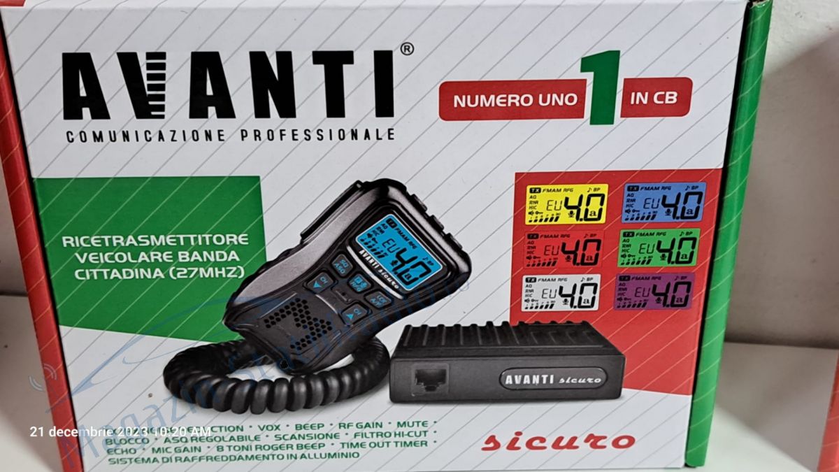 Kit Statie Radio Avanti Sicuro MSR ASQ+ Antena CB Megawat ML 100 mag