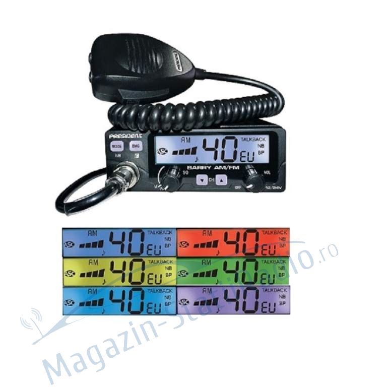 Statie Radio President BARRY FM, 12/24v ASC + Antena President ML145