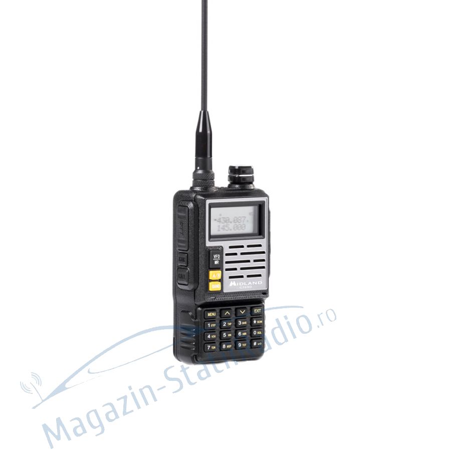 Statie radio VHF/UHF portabila Midland CT690 dual band 136-174 si 400-470 MHz culoare Negru