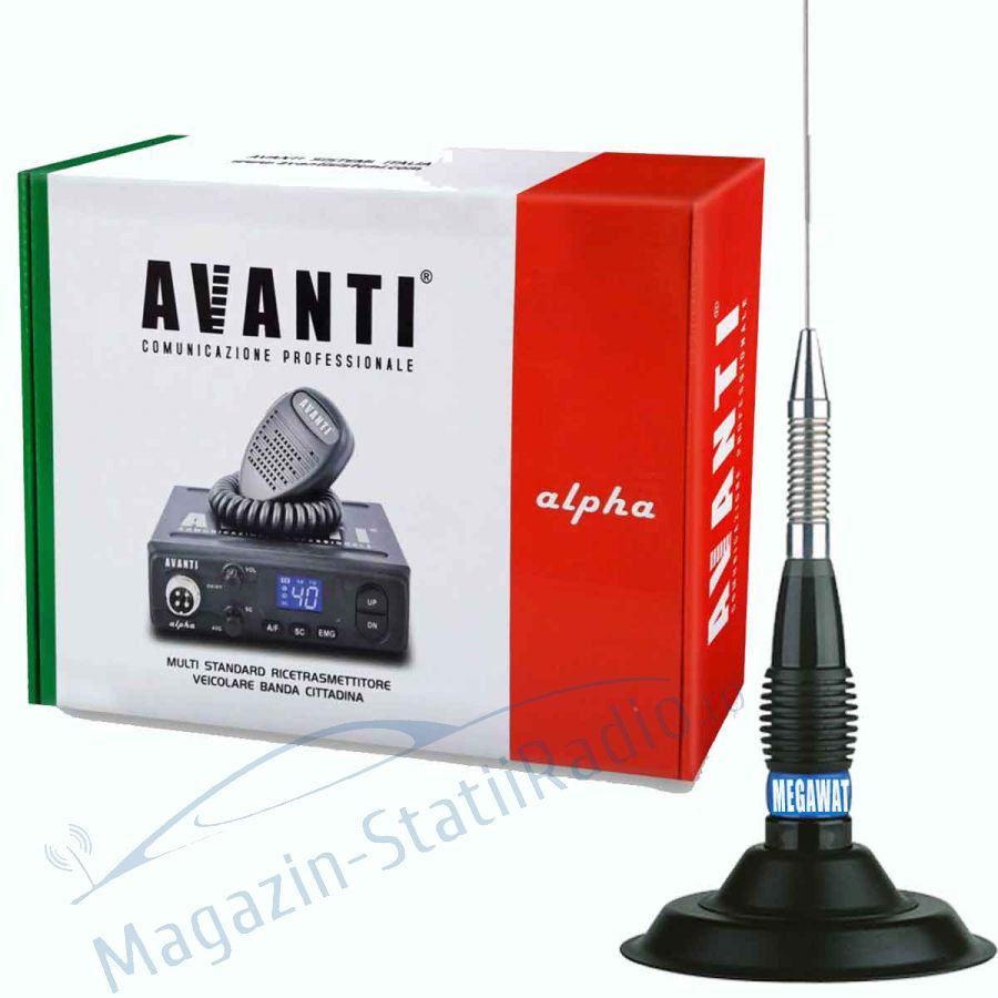 Statie Radio CB Avanti Alpha + Antena MEGAWAT ML 147 mag
