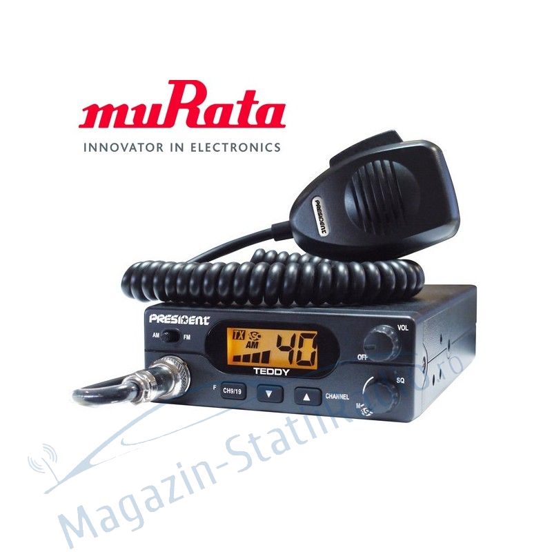 Set: Statie Radio President TEDDY ASC Murata/Japan + Antena CB PNI Extra 45 