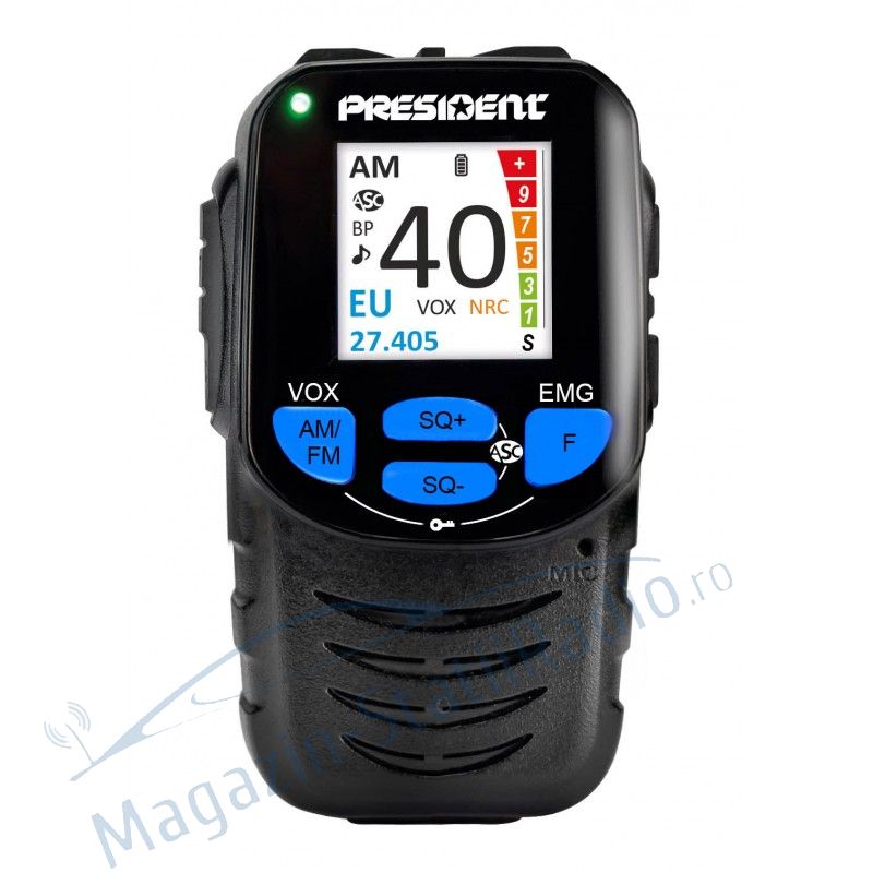 Statie Radio President CB WILLIAM II, Microfon wireless, 12/24v