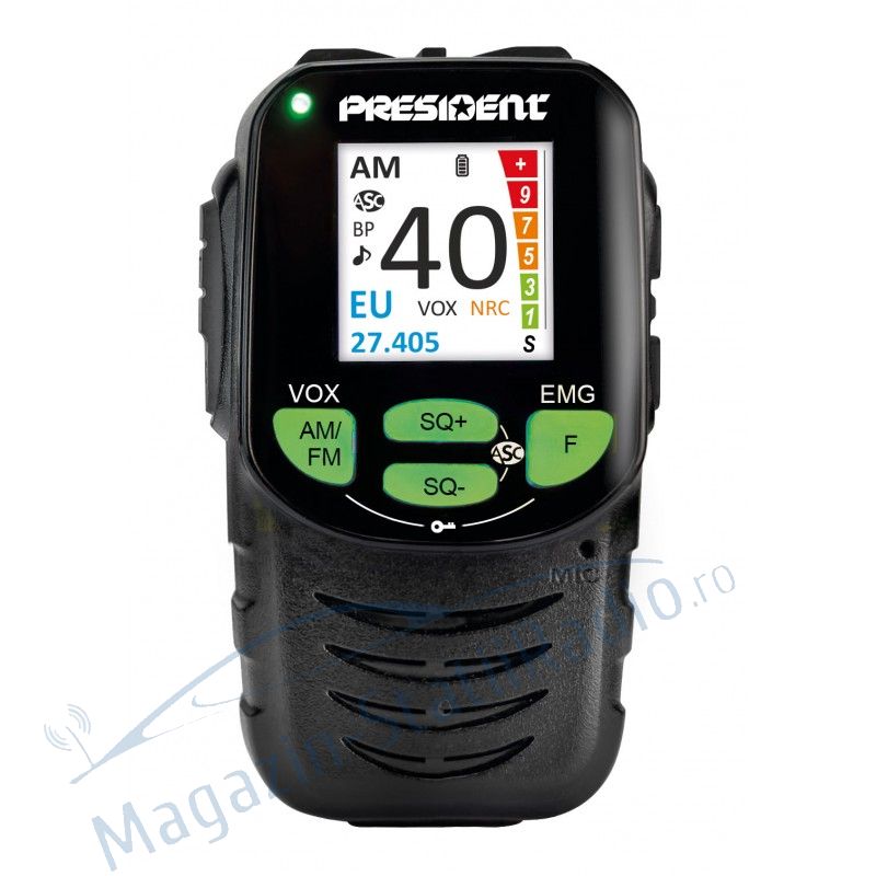 Statie Radio President CB WILLIAM II, Microfon wireless, 12/24v