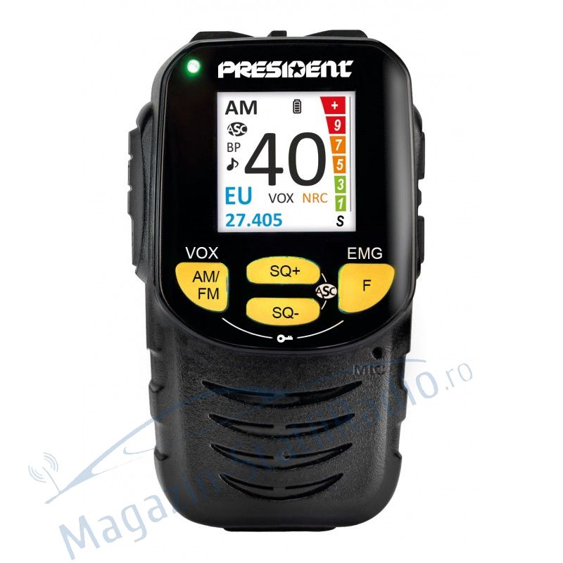 Statie Radio President CB WILLIAM II, Microfon wireless, 12/24v