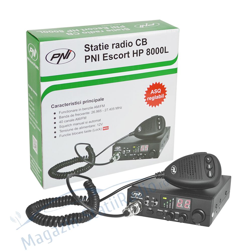 Statie radio CB PNI Escort HP 8000L ASQ, 40 canale AM/FM, ASQ 