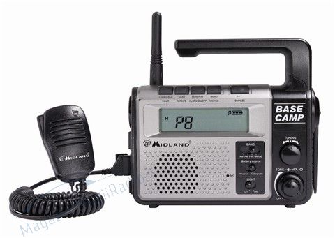 Statie radio PMR Midland Base Camp, PMR + FM + Maritima + lanterna + dinam