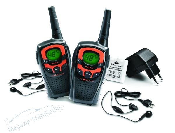 Statie radio PMR portabila Midland M48 Plus set cu 2buc