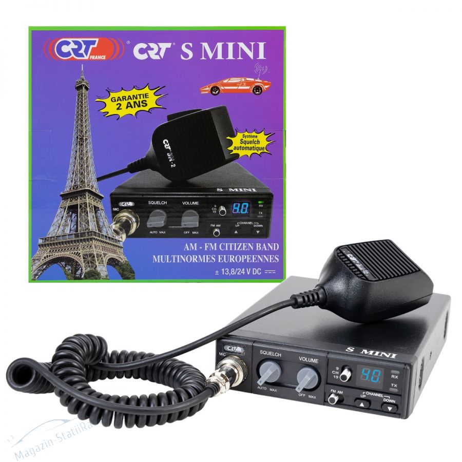 Statie radio CB CRT S Mini Dual Voltage 12/24V, ASQ, Model nou 