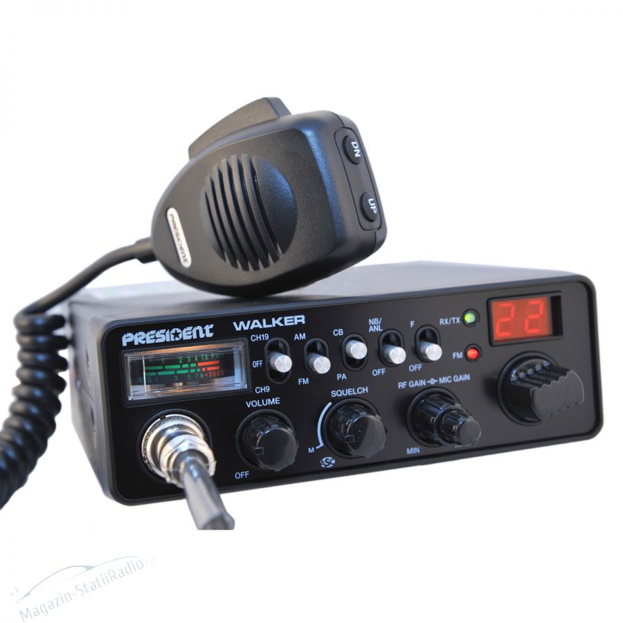 Statie Radio CB President Walker 2 ASC, Model 2016 muRata/Japan, 40 de canale AM/FM